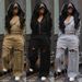 Women's Clothing Casual Commuter Hooded Zipper Sweatshirt Two Piece Set Wide Leg Hole Personality For Formal & Casual_ecoleips.com