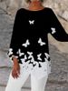 Spring Summer Geometric Print Long Sleeve Round Neck Women's Shirt In Stock 2023 Amazon AliExpress WISH Cross Border_ecoleips.com