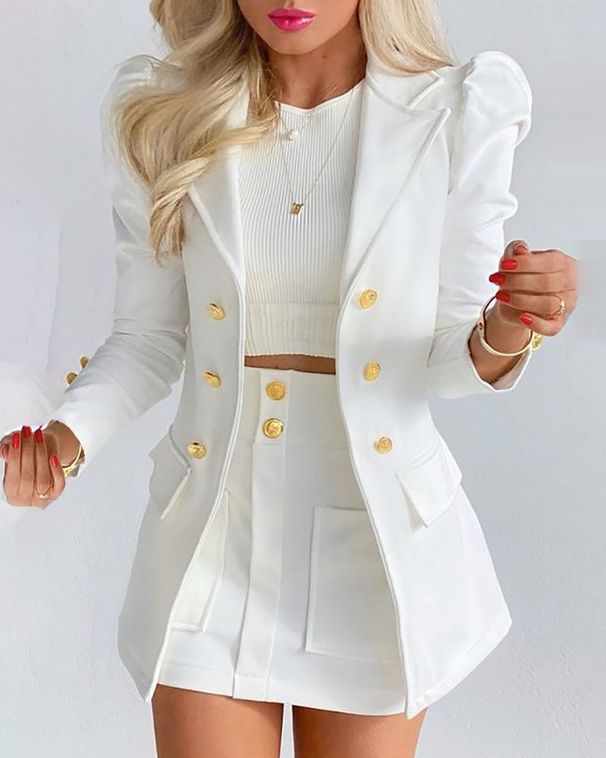 Women's Long Sleeve Blazers Streetwear Flower_ecoleips.com