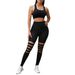 European And American Cross-Border Solid Color Simple Milk Silk Leggings Women's Tight Ripped Yoga Pants In Stock_ecoleips.com