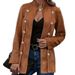 Women's Clothing Retro Long Sleeved Double Breasted Decorative Jacket Solid Color Coat_ecoleips.com