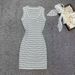 Icy Silk Women's Slim Fit Sleeveless Dress Luxury Elegant Striped Pullover New Style Summer_ecoleips.com
