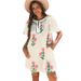 Aria Basics Aria Basics European American Fashion Floral Print Puff Sleeve For Women, 2025 Summer New Style, Fresh And Simple Color-blocking_ecoleips.com