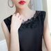 Lace Trim Round Neck Satin Camisole For Women, Unique Design, Sleeveless Blazer Inner Layer, Stylish Top_ecoleips.com
