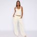 Women's Solid Color Sleeveless Cross Strap Jumpsuit | Loose Fit Wide Leg Romper For Summer_ecoleips.com