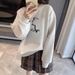 New Autumn And Winter American-style Niche Cat Print Design, Fashionable, Versatile, High-end, Casual, Loose-fitting_ecoleips.com