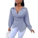 New Spring And Summer Fashion Sexy Versatile Striped Long Sleeve Women's Shirt_ecoleips.com