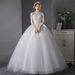 French Style Light Wedding Dress Elegant Princess Floor Length Stand up Collar Women's Summer Wedding Dress Forest Style_ecoleips.com