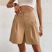 2025s 2025 Summer New Elegant Commuter Pants Women's Casual High Waist Wide Leg Shorts_ecoleips.com