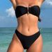 Women's Sexy Solid Color Bikini Set - Strapless 3-Piece Swimwear With Sheer Cover-Up | Trendy & Elegant_ecoleips.com
