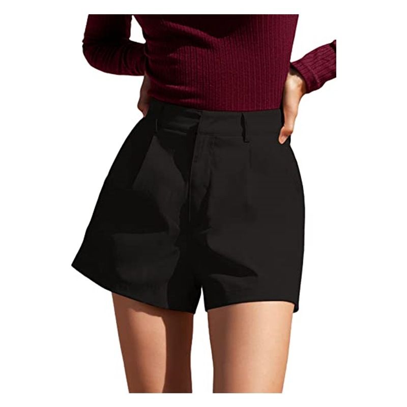 High-Waisted Wide-Leg Linen Shorts With Pockets - Flowy Casual Summer Shorts For Women, Comfortable Elastic Waistband, Loose Fit Trousers_ecoleips.com