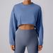 Women's Clothing Round Neck Sweatshirt T Shirt Sports Short Bottoming Shirt Yoga Running Loose Long Sleeved Top For Women_ecoleips.com