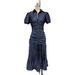 2026 European And American Women's Clothing, Striped High-waisted Shirt Dress, Waist-cinching, Slimming, Short-sleeved,_ecoleips.com