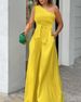 Women's Clothing Summer Slant Collar Single Side Lace Irregular Off Shoulder High Waist Pocket Wide Leg Pants Casual Jumpsuit_ecoleips.com