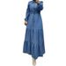 Women's Clothing New Women's Blue Stitching Long Skirt Fashionable And Elegant Denim Dress_ecoleips.com