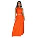 Women's Clothing Off Shoulder Slit Sleeveless Skirt Two Piece Set_ecoleips.com