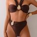 Women's Clothing Women's Bikini Swimsuit Sexy Fashion Metal Accessory Style Quick-Dry Polyester, Modest Coverage, Beach & Pool Ready_ecoleips.com