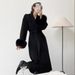 Luxury Wool Blend Trench Coat With Detachable Fox Fur Collar - Elegant Long & Short Women's Overcoat For Fall Winter (Black, Grey, Beige, Brown)_ecoleips.com