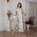Women's Clothing SW0803 Muslim women's robe fashion printed long skirt dress_ecoleips.com