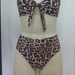 Women's Fashion Leopard Print Halter Bikini Sexy Bow Two Piece Swimsuit From Overseas Warehouse_ecoleips.com