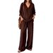 Women's Clothing Women's Casual V Neck Pullover Long Sleeve Spring Set For Formal & Casual For Women Summer Travel Outfit_ecoleips.com