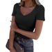 New Hot Selling Women's Slim Fit T-Shirt Sexy V Neck Long Sleeve Casual Top Style Threaded Stripes_ecoleips.com