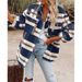 Winter And Autumn Long-Sleeved Loose-Cut Plaid Sweater With Woolen Warm Coat For Women's Wholesale_ecoleips.com