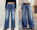 K New Retro Wide Leg Jeans For Women, Embroidered Elastic Straight Leg Pants, Casual Pants_ecoleips.com