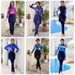 Women's Clothing Conservative Women's Tie Dye Swimsuit Three Piece Set Long Sleeved Top Tight Fitting Long Pants Swim Cap Classic Stylish_ecoleips.com