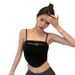 Hot Girl's Strapless Ultra-short Leather Strap Top, Stylish Design Women, Suitable For Summer Outerwear Or Layering,_ecoleips.com