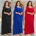 Fashion Women's Clothing Back Slit Cape Sleeve Hot Diamond Elegant Dress_ecoleips.com