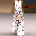 2026 European And American New Women's Vintage Printed Long V-neck Sleeveless With Pockets Summer Sexy Dress_ecoleips.com