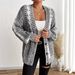 Vintage Knit Cardigan – Oversized V-Need Cable Sweater With Lantern Sleeves, Chunky Acrylic Blend, Boho Open Front Coat For Women_ecoleips.com