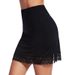 New Women's Anti-penetration Lining Skirt, Anti-light Skirt, Summer Lace Unilateral Split Bottom Skirt_ecoleips.com