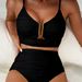 High-Waist Bikini Set – Sexy Push-Up Swimwear For Women (Black/Ivory, S-2XL)_ecoleips.com