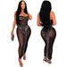 women's clothing spring and summer new sexy tube top see-through sequined dress for women_ecoleips.com