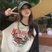 American Retro Women's Top With Unique Design, Black White Contrast Long-sleeve Base Shirt, Autumn And Winter Raglan_ecoleips.com