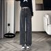 Thickened Wide-leg Jeans For Women, 2025 Winter, High-waisted, Loose, Slimming, Drapey, Warm, Straight-leg, Long Pants_ecoleips.com