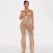 Women's Clothing Fashion Hollow Tie Waist Denim Jumpsuit_ecoleips.com