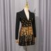 Street Style Long Sleeve Fringe Dress With Geometric Print – High Waist V-Neck Flowy Mini Dress For Women_ecoleips.com
