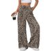 Street Style Low-Rise Relaxed Fit Straight Leg Pants With Leopard Print, Summer Casual Wide Leg Trousers For Women_ecoleips.com