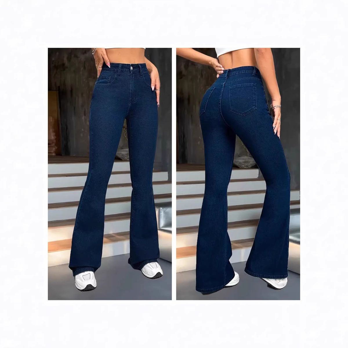 Cross-border European And American Women's Jeans, Stretchy, Simple, Multi-process, Dark Blue Pants, Versatile, Slim-fit,_ecoleips.com