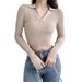 Temperament High Waist Slim Fit Long Sleeve Knitted Sweater Women's Top Bottoming Shirt_ecoleips.com