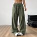 Voya 2026 European American Women's Spring-summer Casual Loose-fit Wide-leg Pants With Elastic Waistband And Side_ecoleips.com