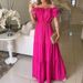 2025 European And American Cross-Border New Fashion Solid Color Lace-Up Leaf Edge Strapless Puff Sleeve Flared Dress_ecoleips.com