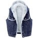 Men's & Women's Fleece-Lined Denim Vest With Hood - Winter Warm Sherpa Jacket, Slim Fit Casual Streetwear_ecoleips.com