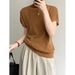 Yanshuang Elegant Pullover Socialite Style Knitted T-Shirt For Women Summer New Fufu Short Sleeve Top P807_ecoleips.com