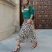 Women's Clothing Midi Skirt Leopard Print Elastic Waist A-Line Spring Autumn Regular Size Polyester_ecoleips.com