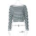 European American Best-selling Striped Long-sleeve T-shirt Women, 2025 Autumn And Winter New Fashion Lace Trim Knit Top_ecoleips.com