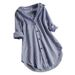 2025 Spring/Summer Unique Striped Long Sleeve Loose Fit Women's Shirt_ecoleips.com